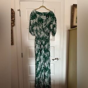 Collectif Retro Palm Print Jumpsuit from Unique Vintage